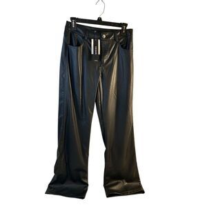 Divided Vegan black leather pants size 4 wide leg new $45